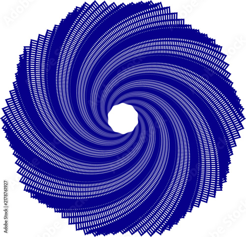 Canvastavla Abstract geometric vector swirl, blue gradient spiral pattern, rotating circular