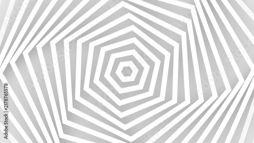 Abstract geometric spiral made of concentric hexagon lines animation