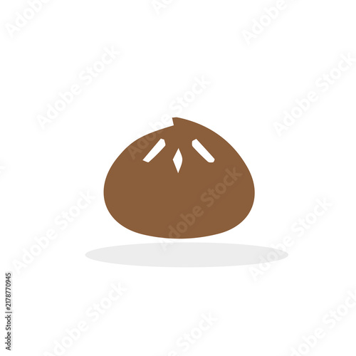 Minimal Brown Momo Dumpling Illustration