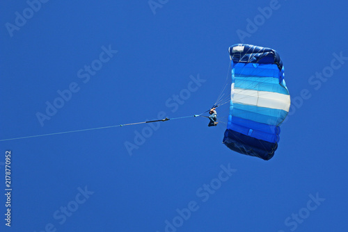 Paraglider being towed by a winch