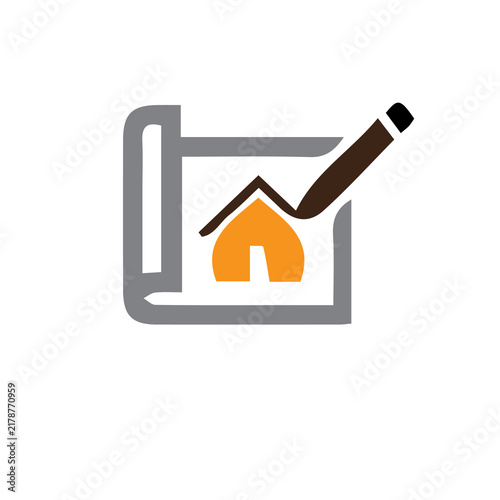 Home Design and Construction Concept Icon