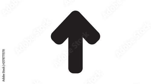 Black upward arrow icon on a white background simple directional symbol