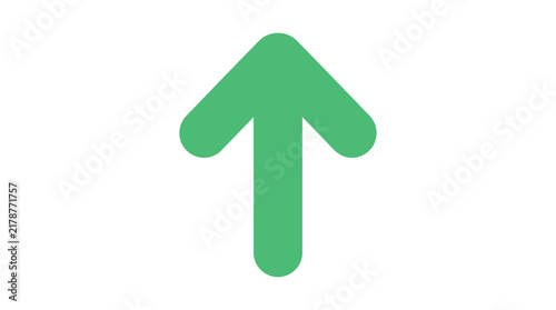 Green upward arrow icon on a white background simple directional symbol