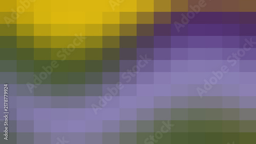 Fotografía Abstract pixel art mosaic grid background with smooth color transitions in yellow, purple, and green, creating a retro digital design aesthetic for modern creative projects and media