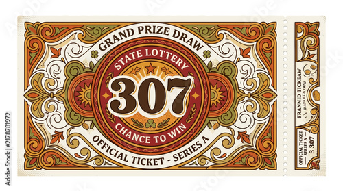 Vintage State Lottery Ticket 