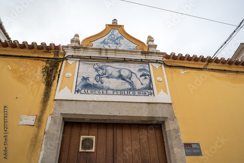 Elvas Portugal Public Slaughterhouse Azulejo Mural from 1848
