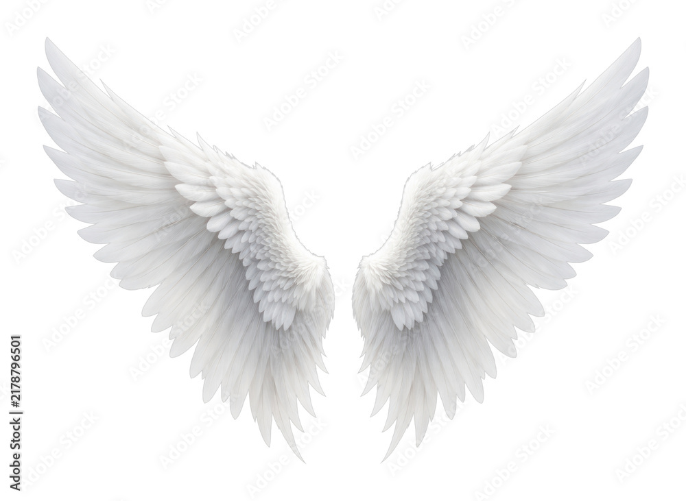 Fototapeta premium PNG Elegant white angelic wings illustration.