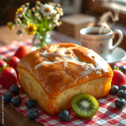 Cozy Coffee and Fresh Fruit Breakfast
