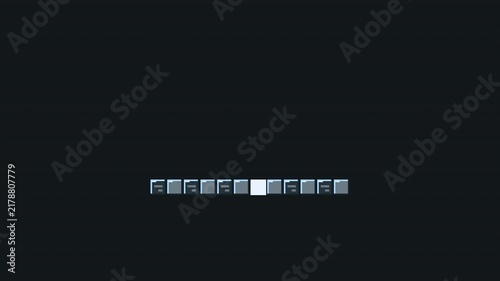 Pixel art blocks fall, snap into a complete platform, and then fully disassemble sequentially by flying back up, creating a retro game-inspired loading construction sequence. Seamless 4K animation wit