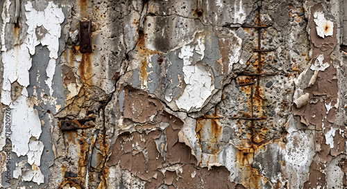 Weathered Rustic Peeling Paint Wall Texture Background