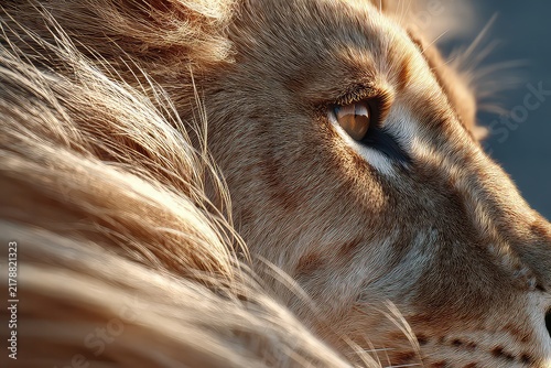 A high quality photo of a lions mane showing each