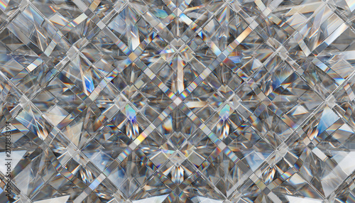Brilliant Diamond Crystal Texture Abstract Background 3D Render