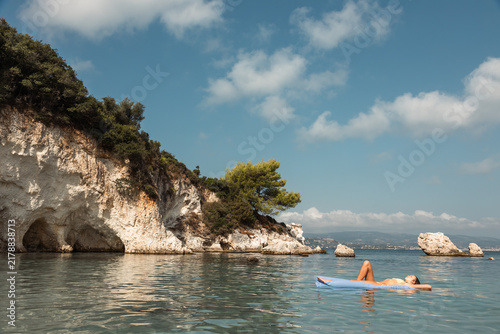 Relaxing in the sea in Greece
