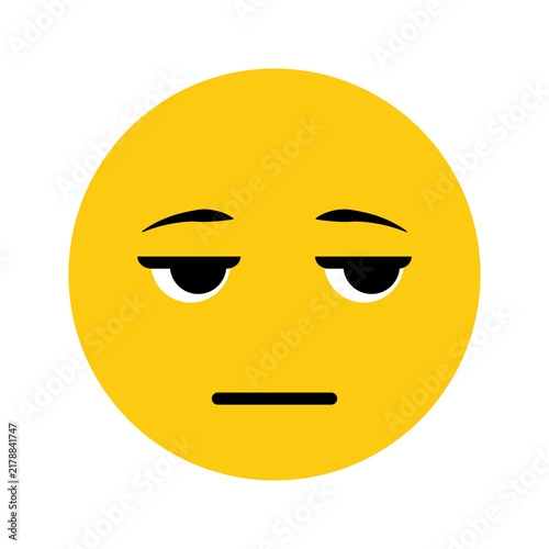 Unamused yellow smiley face emoji with flat expression