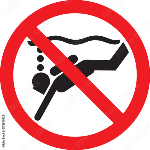 No Scuba Diving Prohibition Sign