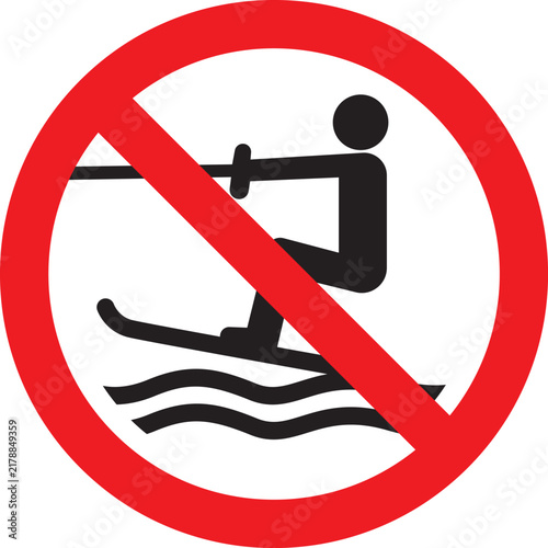 No Water Skiing Prohibition Sign