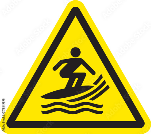 Surfing Area Warning Sign