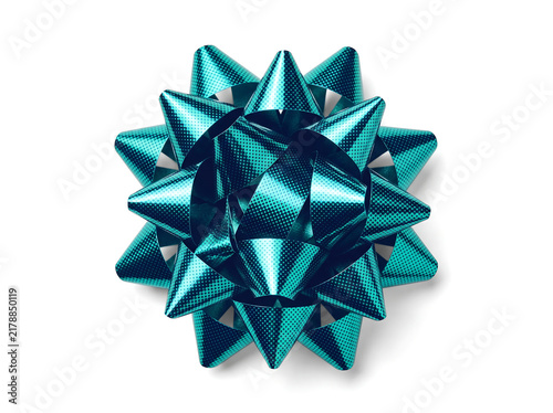 Shiny turquoise gift bow