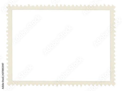Obraz na płótnie Postage stamp frame with transparent design space and background