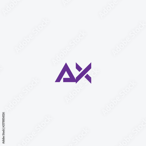 letters ax text logo design vector