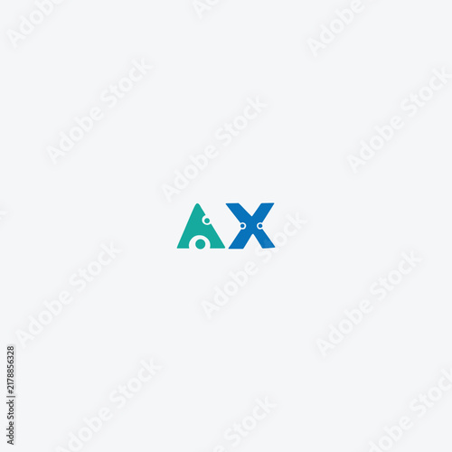 letters ax text logo design vector