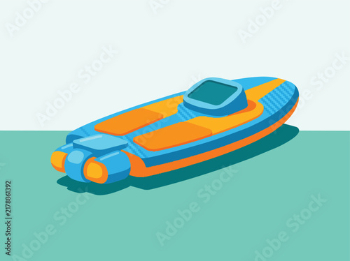 Modern Passenger Ferry Boat Illustration