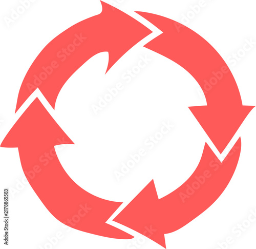 Red Circular Arrows Processing Icon