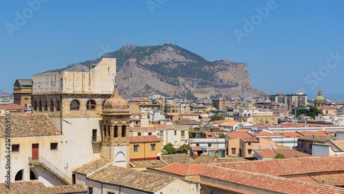 Monte Pellegrino rises above Palermo rooftops in Sicily