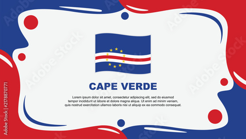 Cape Verde Flag Abstract Background Flat Design Template. Cape Verde Independence Day Banner Wallpaper Vector Illustration. Cape Verde Design