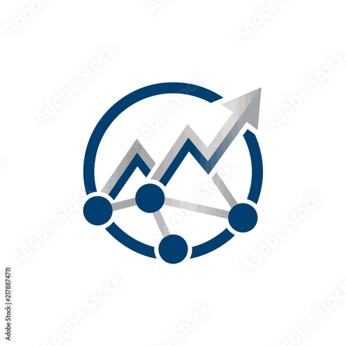 Modern Digital Analytics Graph Growth Arrow Concept Circle