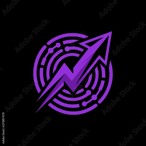 Modern Digital Energy Bolt Arrow Icon Abstract Symbol Graphic