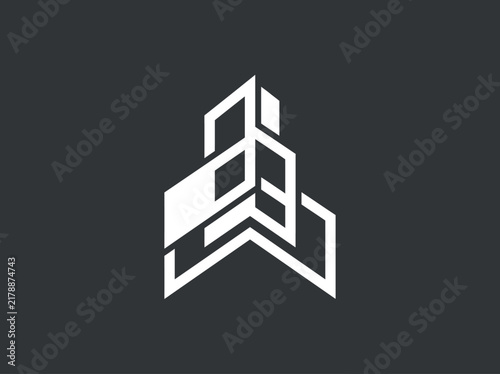 Modern Geometric Abstract Building Structure Design Concept