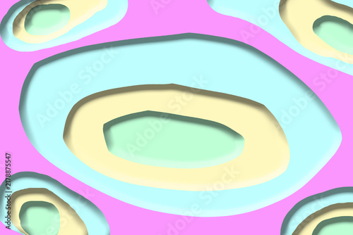 Foto 3D Pastel Paper Cutout Topographic Hole Background