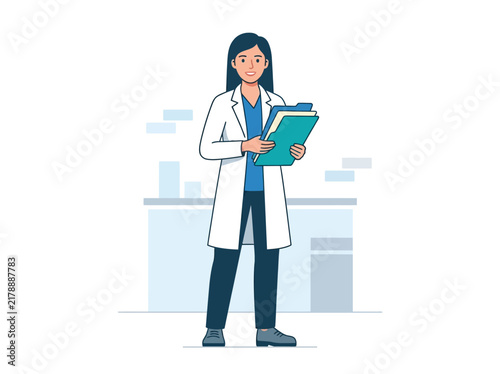 Professional Medical Doctor Holding Patient Records For Consultation