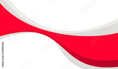 Dynamic Red and White Abstract Wave Design.