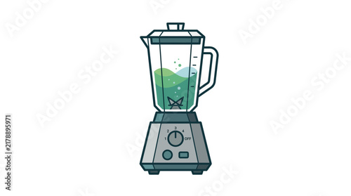 Minimalist vector illustration of a kitchen blender appliance