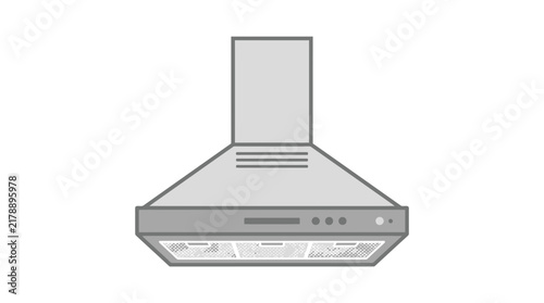 Minimalist vector illustration of a kitchen range hood