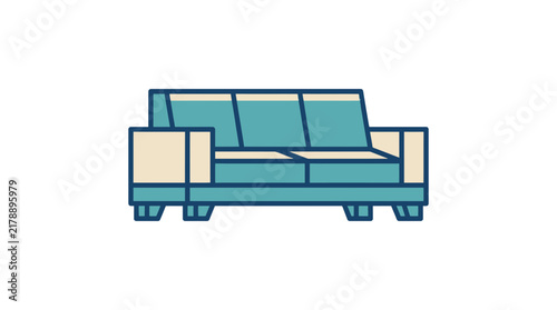 Minimalist Vector Illustration of a Modern Comfort Sofa