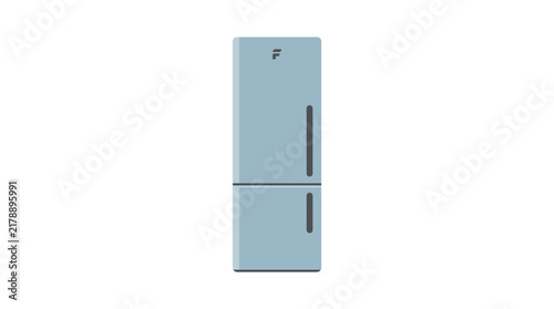Minimalist Vector Illustration of a Modern Home Refrigerator