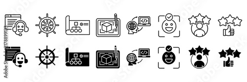 UX design icon set. usability and accessibility symbol. Vector illustration
