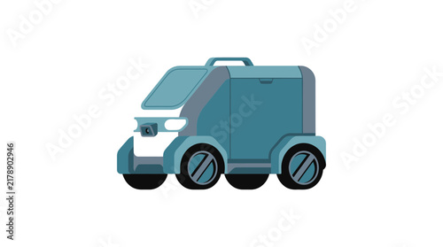 Autonomous Delivery Robot Vector Illustration