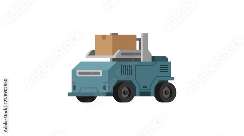 Automated Warehouse Delivery Robot with Cardboard Box