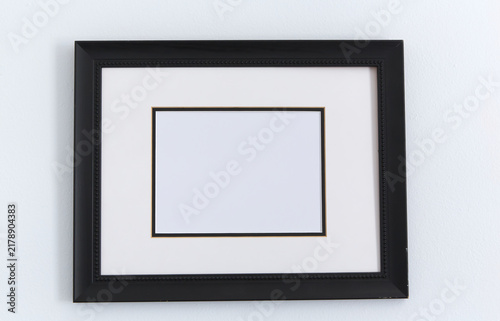 Black Frame with White Mat, Empty Frame, Mockup Wall Hanging