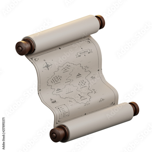 Fantasy RPG Map Scroll of Land