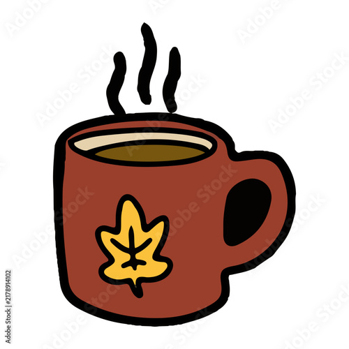 Autumn Coffee Mug Doodle Illustration