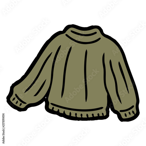 Cozy Olive Green Cartoon Sweater