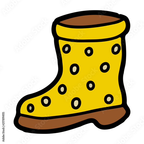 Yellow Polka Dot Rain Boot
