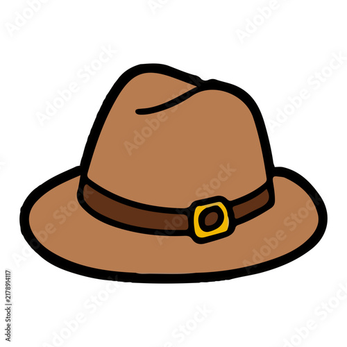 Brown Fedora Hat Vector Illustration