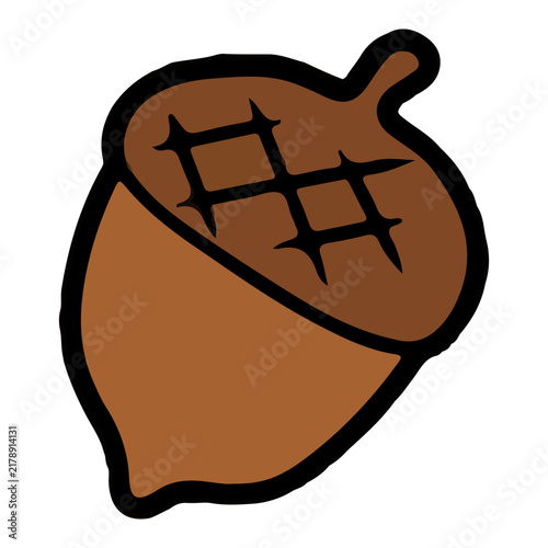 Cartoon Brown Acorn Nut Illustration