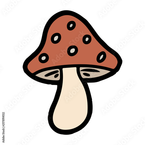 Hand Drawn Cartoon Mushroom Illustration